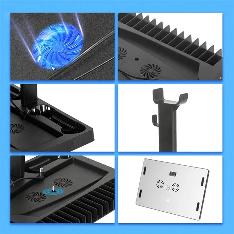 OIVO IV-P5246 For Sony PS5 Console Charge Stand Cooler Base ABS Headset Rack