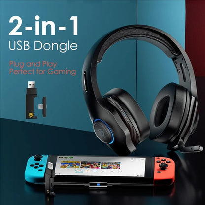 EASYSMX V02W Bluetooth+2.4G+Wired Gaming Headset for PS5 / Nintendo Switch