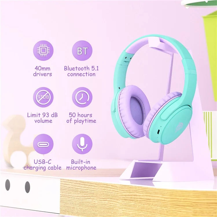 EASYSMX B06 85 / 93db Children Bluetooth Headphones Foldable Headset with Mic