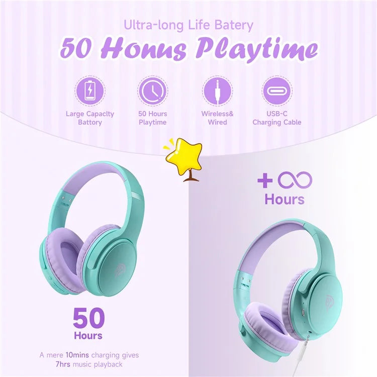 EASYSMX B06 85 / 93db Children Bluetooth Headphones Foldable Headset with Mic