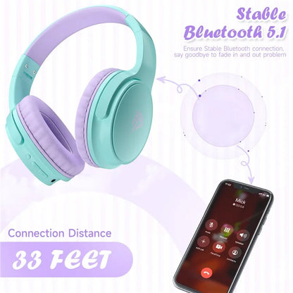 EASYSMX B06 85 / 93db Children Bluetooth Headphones Foldable Headset with Mic