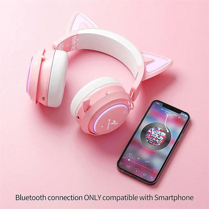 SOMIC GS510 Cat Ear Style Bluetooth Gaming Headset LED Light Wireless Headphone