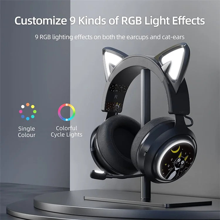 SOMIC GS510 Cat Ear Style Bluetooth Gaming Headset LED Light Wireless Headphone
