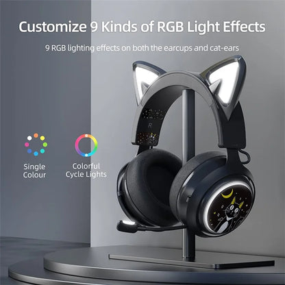 SOMIC GS510 Cat Ear Style Bluetooth Gaming Headset LED Light Wireless Headphone