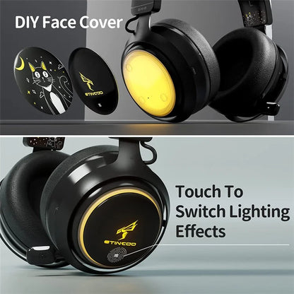 SOMIC GS510 Cat Ear Style Bluetooth Gaming Headset LED Light Wireless Headphone