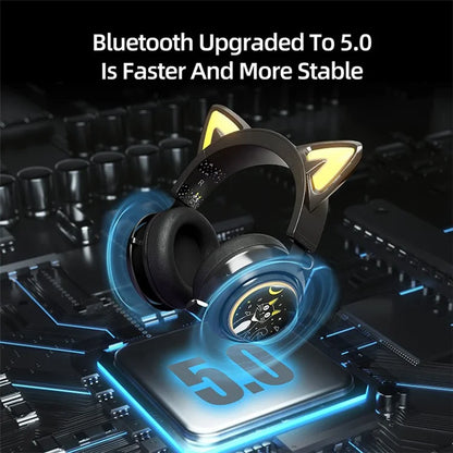 SOMIC GS510 Cat Ear Style Bluetooth Gaming Headset LED Light Wireless Headphone