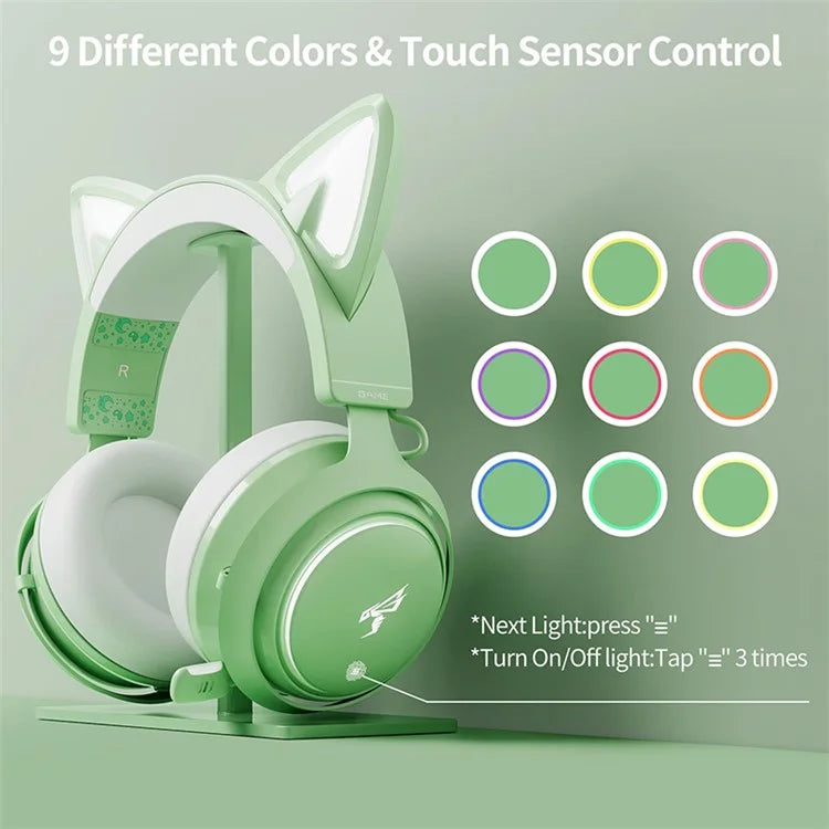SOMIC GS510 Cat Ear Style Bluetooth Gaming Headset LED Light Wireless Headphone