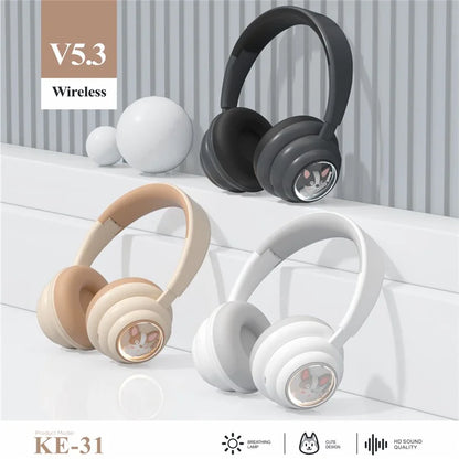 KE-31 Over-Ear Bluetooth Headphones with RGB Lights Wired / Wireless Headset