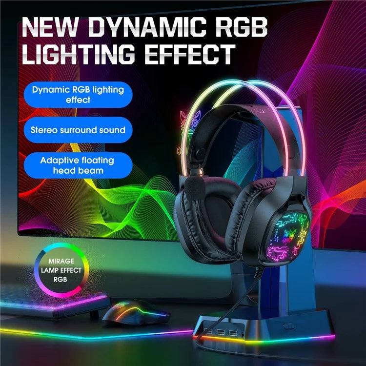 ONIKUMA X22 Over-Ear RGB Gaming Headset with Noise-Canceling Microphone