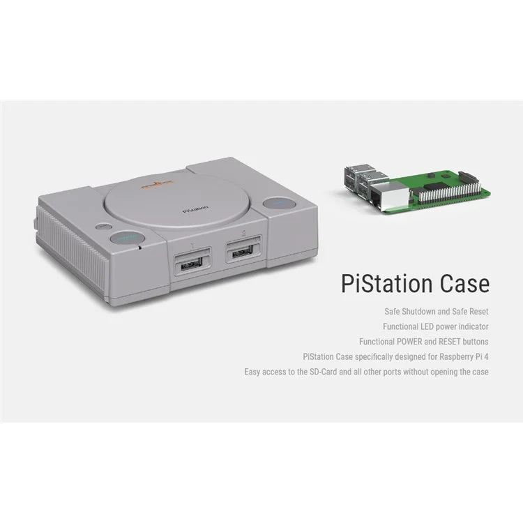 RETROFLAG PiStation Case for Raspberry Pi 4 Protection Cover with Safe Shutdown Reset Functions