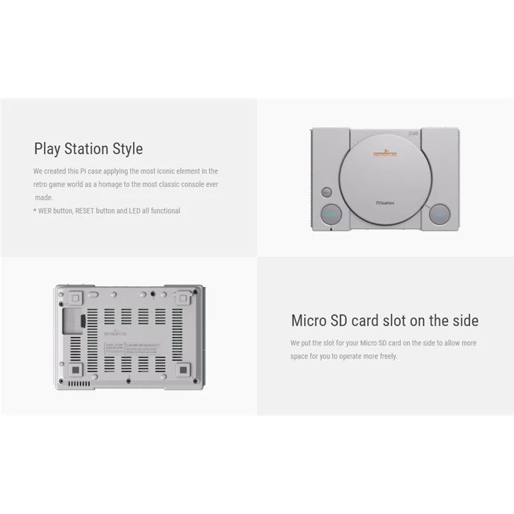RETROFLAG PiStation Case for Raspberry Pi 4 Protection Cover with Safe Shutdown Reset Functions