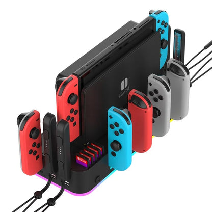 IPEGA PG-SW107 For Nintendo Switch / OLED Wall-mounted Bracket Multi-function RGB Charging Station