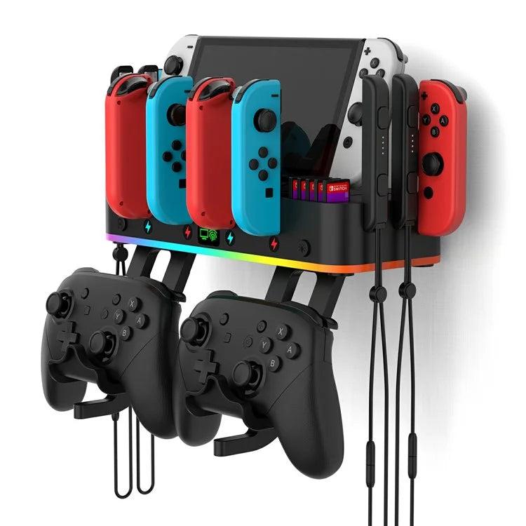 IPEGA PG-SW109 For Nintendo Switch / OLED Four USB Multi-function RGB Wall-mounted Bracket with Screencasting Function