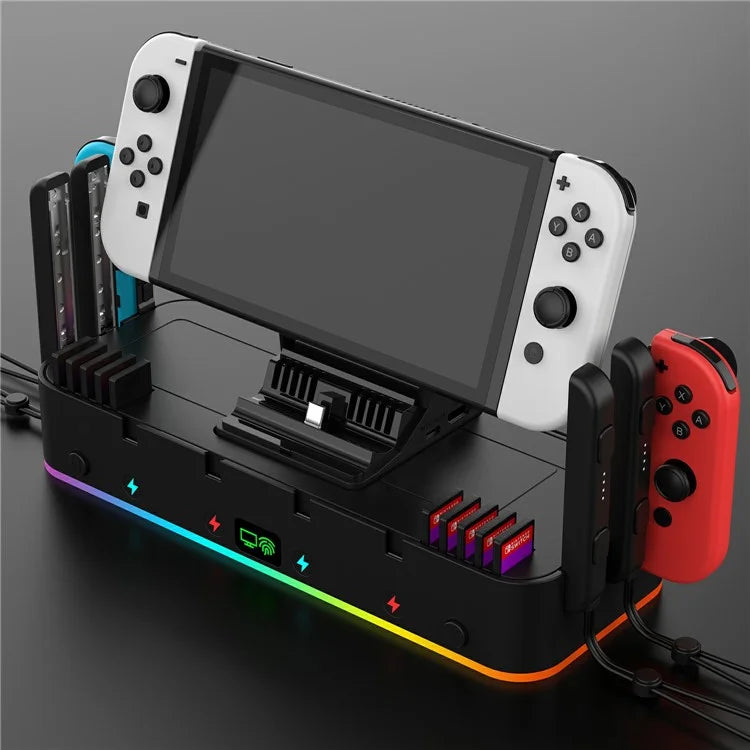IPEGA PG-SW109 For Nintendo Switch / OLED Four USB Multi-function RGB Wall-mounted Bracket with Screencasting Function