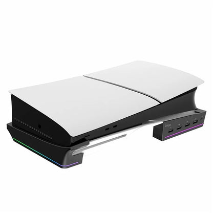 IPEGA PG-P5S021 for PS5 Slim RGB Light Horizontal Storage Base with 4 USB Ports