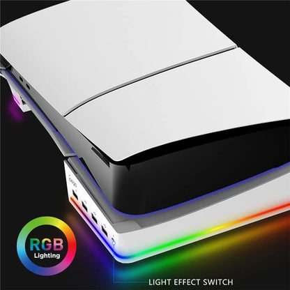 IPEGA PG-P5S021 for PS5 Slim RGB Light Horizontal Storage Base with 4 USB Ports