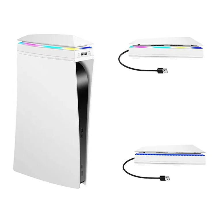 Console Cooling Fan 3 Wind Speed Colorful LED Light for PS5 Console Disc Edition/Digital Edition