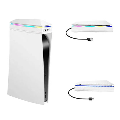 Console Cooling Fan 3 Wind Speed Colorful LED Light for PS5 Console Disc Edition/Digital Edition