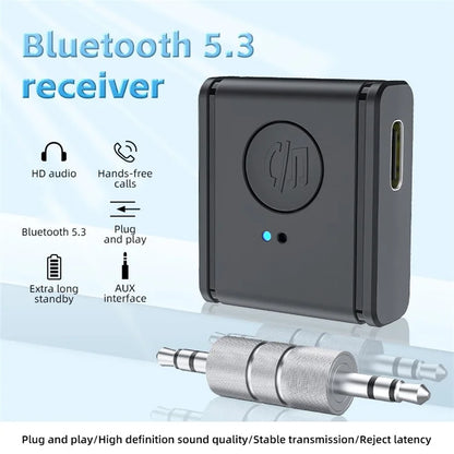 B1 3.5mm Car Audio Adapter HiFi Sound Hand-Free Call Bluetooth 5.3 AUX Receiver