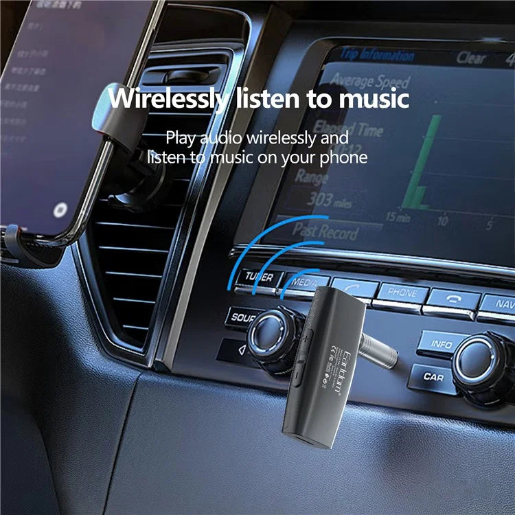EARLDOM ET-M92 Bluetooth 5.3 Car Audio Adapter Hand-Free Call 3.5mm AUX Receiver