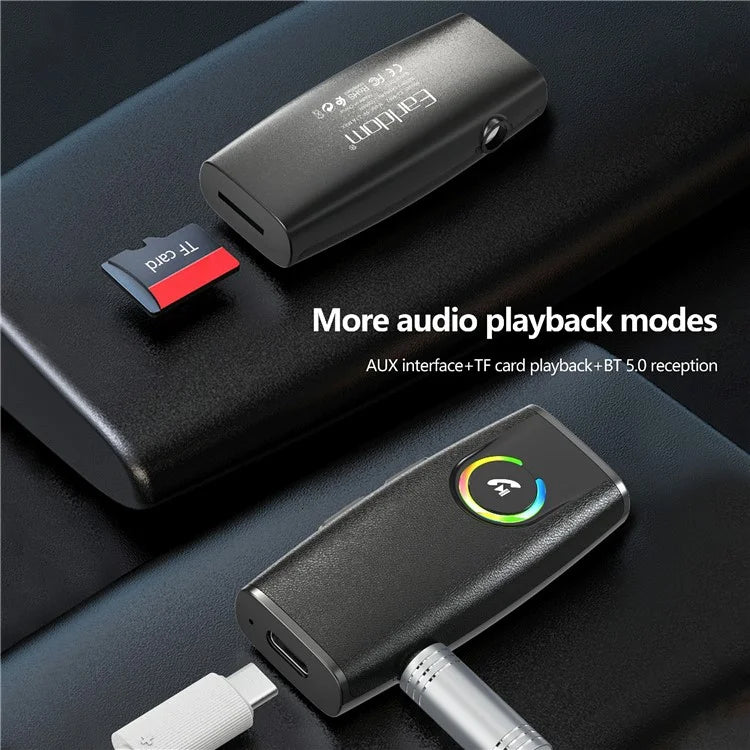 EARLDOM ET-M92 Bluetooth 5.3 Car Audio Adapter Hand-Free Call 3.5mm AUX Receiver