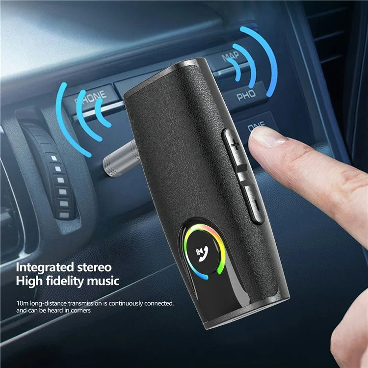 EARLDOM ET-M92 Bluetooth 5.3 Car Audio Adapter Hand-Free Call 3.5mm AUX Receiver