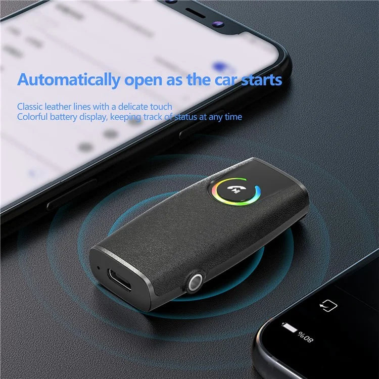 EARLDOM ET-M92 Bluetooth 5.3 Car Audio Adapter Hand-Free Call 3.5mm AUX Receiver