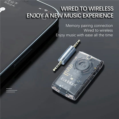 EARLDOM ET-BR01 Transparent Bluetooth 5.3 Audio Receiver Car Hand-Free Call 3.5mm AUX Adapter