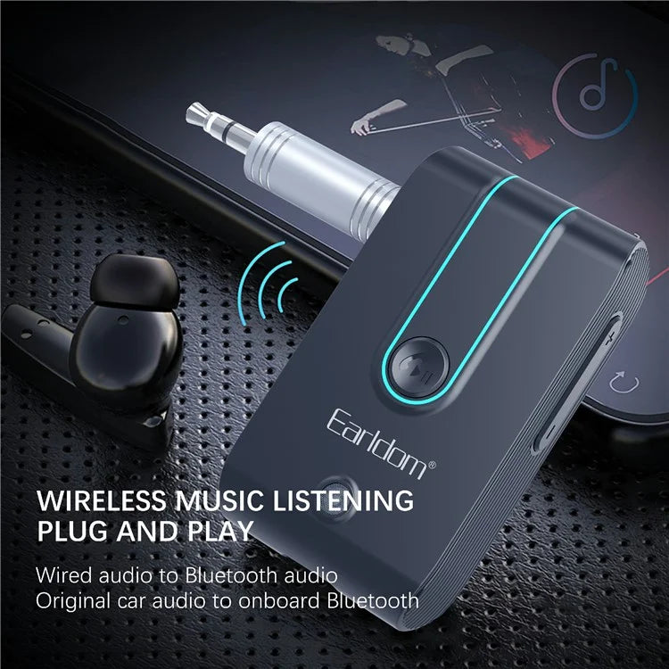 EARLDOM ET-BR05 Bluetooth 5.3 Wireless Adapter Hand-Free Call 3.5mm AUX Car Audio Speaker Receiver