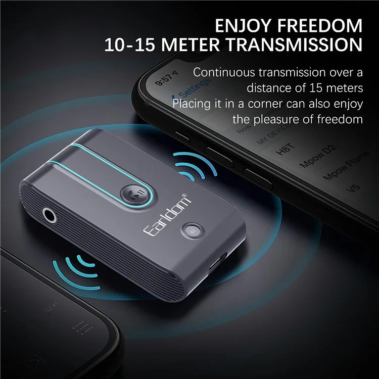 EARLDOM ET-BR05 Bluetooth 5.3 Wireless Adapter Hand-Free Call 3.5mm AUX Car Audio Speaker Receiver