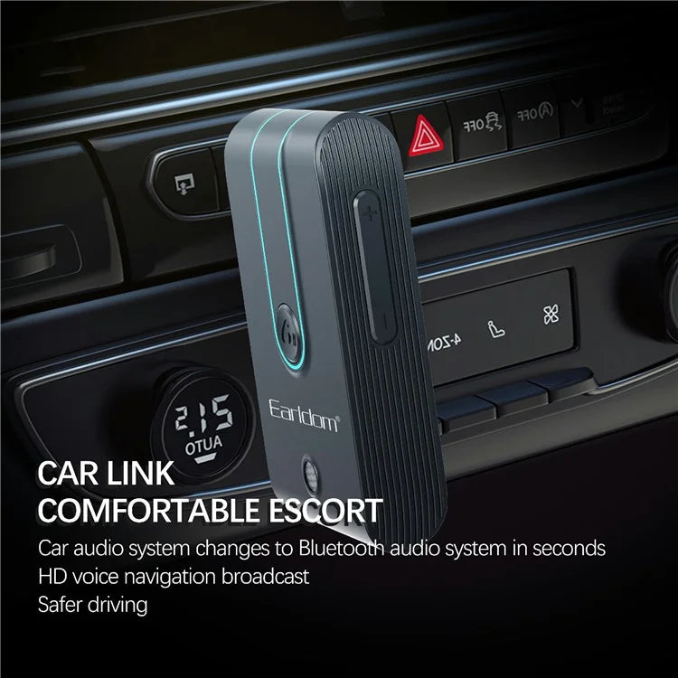 EARLDOM ET-BR05 Bluetooth 5.3 Wireless Adapter Hand-Free Call 3.5mm AUX Car Audio Speaker Receiver