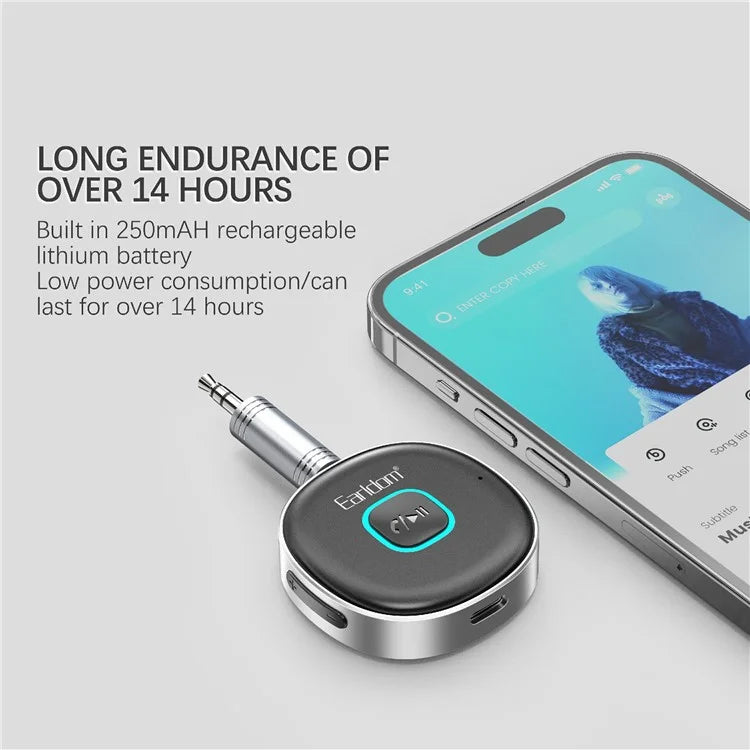 EARLDOM ET-BR03 Bluetooth 5.3 Wireless Receiver 3.5mm AUX Car Audio System Speaker Adapter