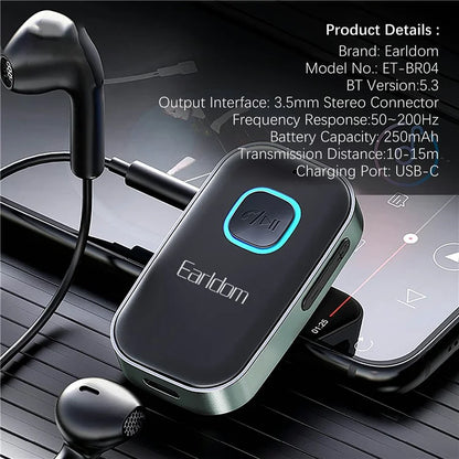 EARLDOM ET-BR04 Bluetooth Receiver 3.5mm AUX Car Audio System Speaker Wireless Adapter