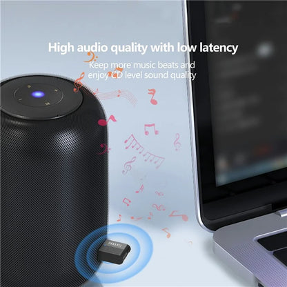 EARLDOM M90 USB Wireless Audio Adapter Bluetooth 5.0 Audio Receiver Transmitter for Car, Computer