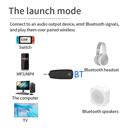 M03 2-in-1 Bluetooth 5.2 Audio Receiver Transmitter Fingerprint Touch Stereo Aux Wireless Adapter