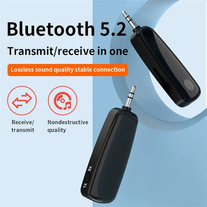 M03 2-in-1 Bluetooth 5.2 Audio Receiver Transmitter Fingerprint Touch Stereo Aux Wireless Adapter