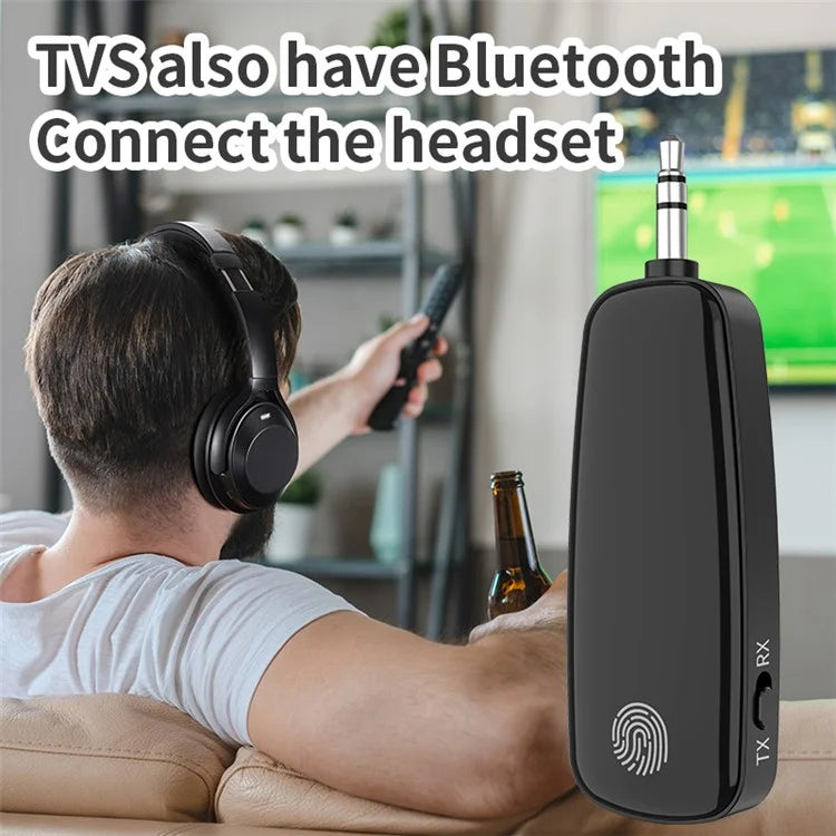 M03 2-in-1 Bluetooth 5.2 Audio Receiver Transmitter Fingerprint Touch Stereo Aux Wireless Adapter