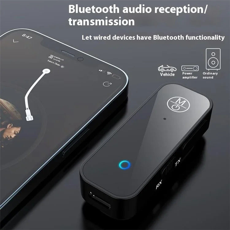 B28 Bluetooth 5.1 Transmitter Receiver 2-In-1 Audio Adapter AUX Connector