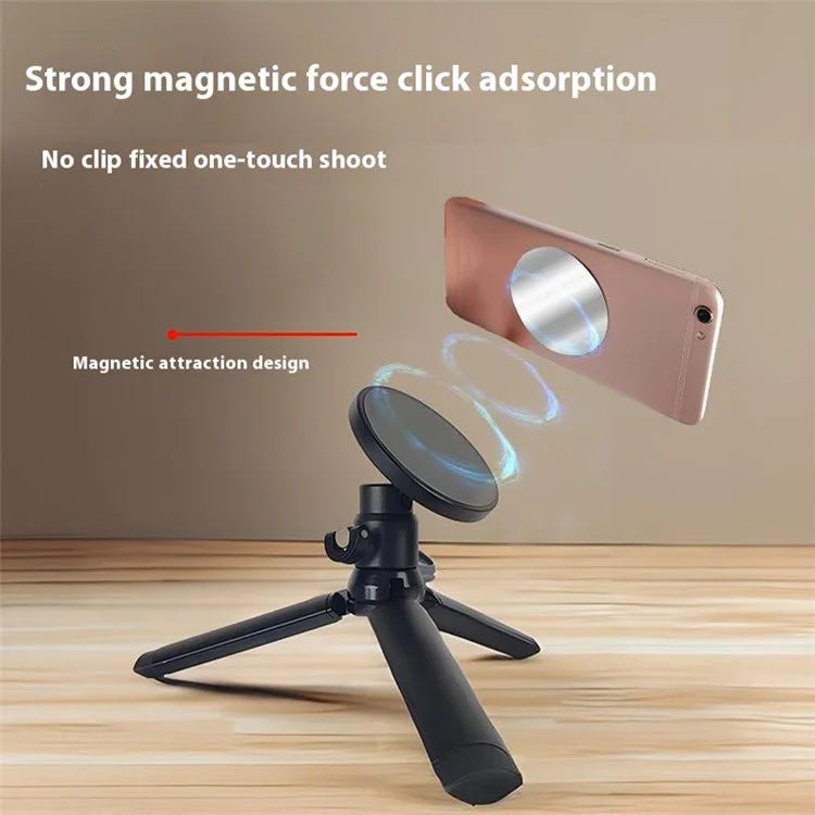 F076+X028 Desktop Magnetic Phone Holder Stand Aluminum Alloy+ABS Tripod