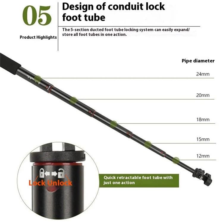 QZSD ZP002 127cm Camera Phone Aluminum Alloy Extendable Rod Handheld Selfie Stick