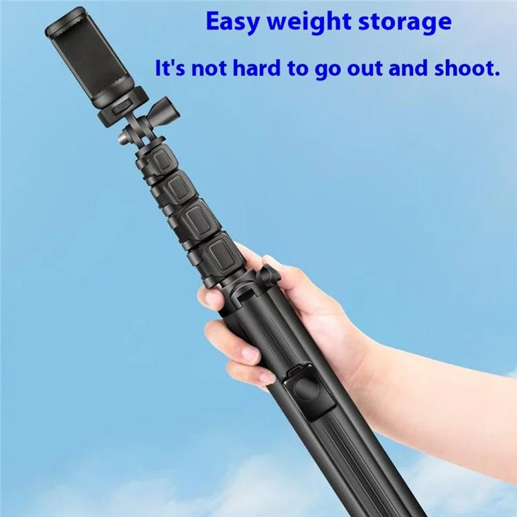QZSD ZP100B 162cm Aluminum Alloy Extendable Phone Stand Bluetooth Selfie Stick Live Streaming Tripod