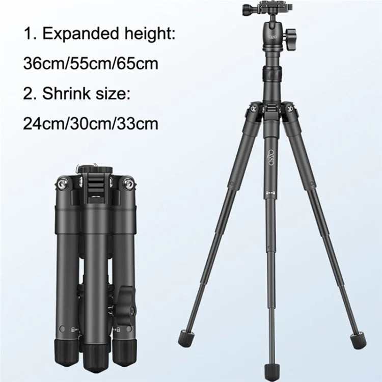 QZSD Q3110 SLR Camera Desktop Stand Aluminum Alloy Telescopic Live Streaming Photography Tripod
