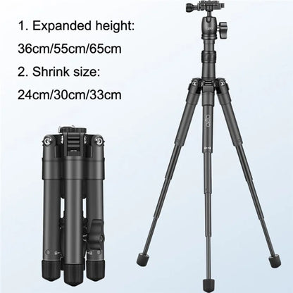 QZSD Q3110 SLR Camera Desktop Stand Aluminum Alloy Telescopic Live Streaming Photography Tripod