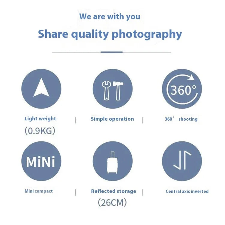QZSD Q166D SLR Camera Desktop Stand Aluminum Alloy Telescopic Photography Tripod