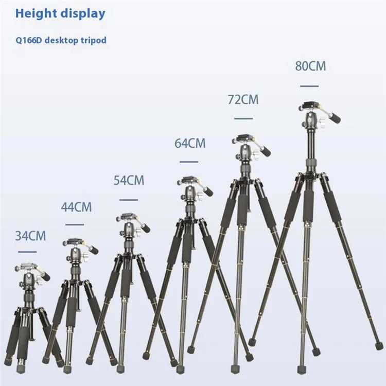 QZSD Q166D SLR Camera Desktop Stand Aluminum Alloy Telescopic Photography Tripod