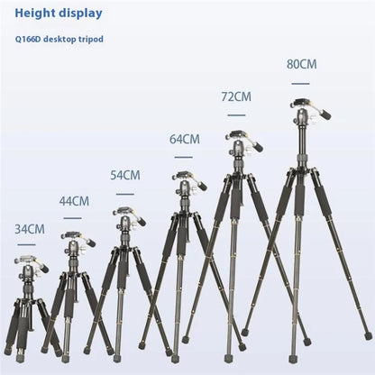 QZSD Q166D SLR Camera Desktop Stand Aluminum Alloy Telescopic Photography Tripod