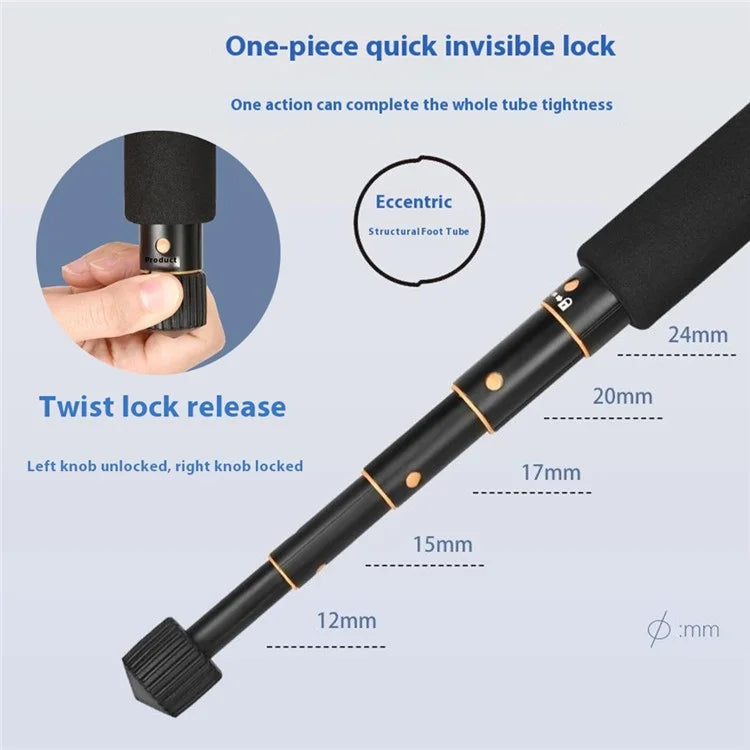 QZSD Q166D SLR Camera Desktop Stand Aluminum Alloy Telescopic Photography Tripod