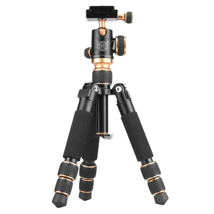 QZSD Q166 21-55cm Adjustable Height CNC Aluminum Alloy Mini Desktop Tripod with Ball Pan Head