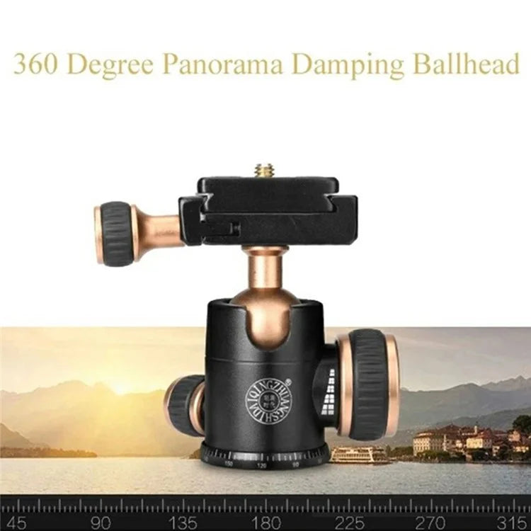QZSD Q166 21-55cm Adjustable Height CNC Aluminum Alloy Mini Desktop Tripod with Ball Pan Head