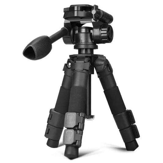 QZSD Damping Panhead Adjustable Height Aluminum Alloy Mini Tripod with Level and Compass